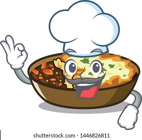 Chef gratin isolated with in the cartoon