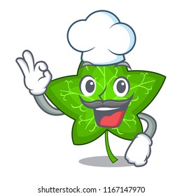 Chef green ivy leaf on character cartoon
