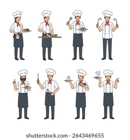Chef group cooking food preparation profession