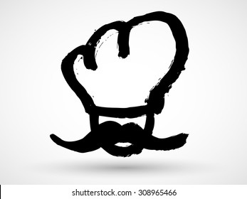 Chef grunge illustration icon