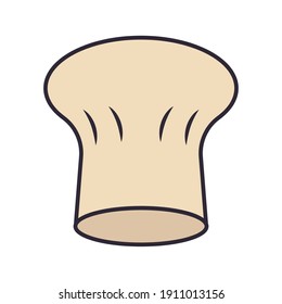 diseño de ilustración vectorial de la línea de accesorios y del estilo de colores del chef hat