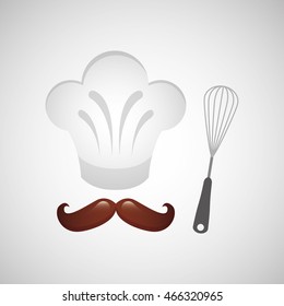 chef hat, bakery food icon, vector illustration