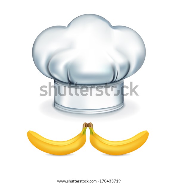 Chef Hat Banana Mustache Isolated On Stock Vector (Royalty Free