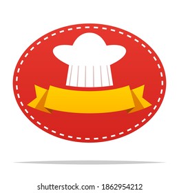 Sombrero de chef con vectores de icono de banner aislado
