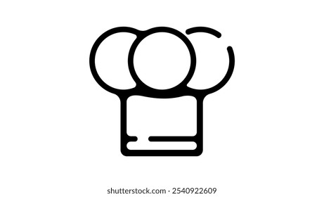 chef hat, black isolated silhouette