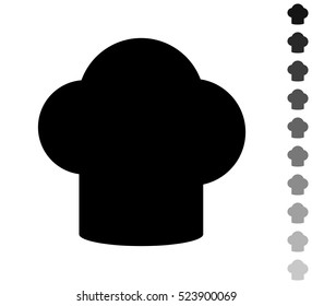 Chef hat - black vector icon and ten icons in shades  of grey