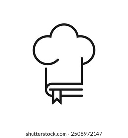 Chef hat book logo symbol icon vector 