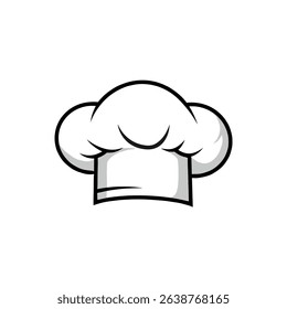 Chef Hat Cap Vector Illustration Doodle Drawing Art Icon isolated on white background
