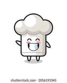 chef hat cartoon character doing wave hand gesture , cute style design for t shirt, sticker, logo element