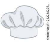 Chef Hat Cartoon Drawing Icon Vector Illustration