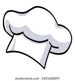 Chef Hat Cartoon Drawing Icon Vector Illustration