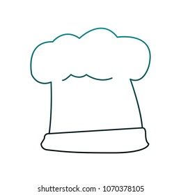 Chef hat cartoon on blue lines