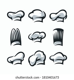 Chef Hat Cartoon Style Hand Drawn Illustration Vector Set 