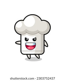 chef hat cartoon with very excited pose , cute style design for t shirt, sticker, logo element