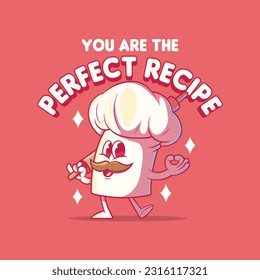Chef Hat character in a cool pose vector illustration. Funny, food, mascot design concept.
