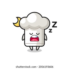 chef hat character illustration sleeping at night , cute style design for t shirt, sticker, logo element