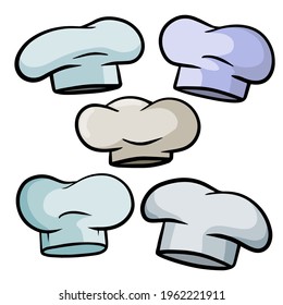 Ropa y sombrero de chef. Elemento del logotipo del restaurante y del café. Ilustración dibujada por Set de dibujos animados