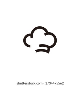 Chef hat cloud line icon, outline vector sign, linear style pictogram isolated on white. Cuisine symbol, logo design illustration. 