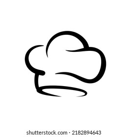 Chef hat cloud line icon, outline vector sign, linear style pictogram isolated on white. Cuisine symbol, logo design illustration.