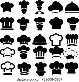 Chef Hat Collection Cooking Baker and Culinary Profession Symbols