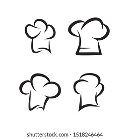 Chef hat collection set graphic design template vector