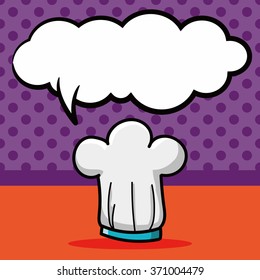 chef hat color doodle, speech bubble