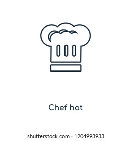 Chef hat concept line icon. Linear Chef hat concept outline symbol design. This simple element illustration can be used for web and mobile UI/UX.