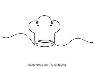 Chef-Hut kontinuierliche einzeilige Zeichnung für Restaurant-Logo minimalistischen Umriss Vektor-Design