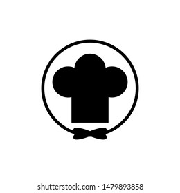 Logotipo de cocinero de sombrero de chef con estilo de línea para el negocio culinario, restaurante, cocina, catering, comida y bebida