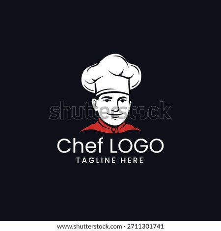 Chef hat cook profile silhouette kitchen restaurant culinary symbol Vector logo template