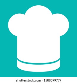 chef hat for cook turquoise background