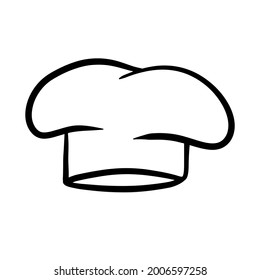 Sombrero de chef. Cocina ropa blanca. Elemento del logotipo de restaurante y café. Dibujo gráfico de dibujos animados