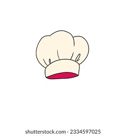 chef hat cooker kitchen cook food cap profession vector illustration