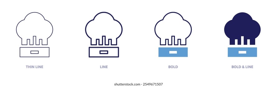 Chef hat cooking icon in 4 different styles. Thin Line, Line, Bold, and Bold Line. Duotone style. Editable stroke.