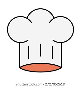 Chef hat cooking icon symbolizing professional culinary work, kitchen activity, food preparation process, restaurant service, and hospitality industry concepts.