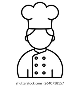 chef hat cooking line art icon vector