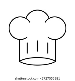 Chef hat ícone da linha de cozinha simbolizando a profissão culinária, o trabalho de cozinha, a preparação de alimentos, e ambientes de cozinha profissional com estilo de esboço simples.
