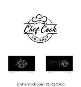 chef hat cooking logo icon vector flat logo icon design illustration