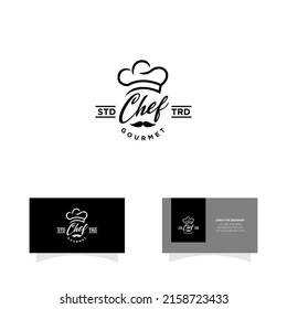 chef hat cooking logo icon vector flat logo icon design illustration