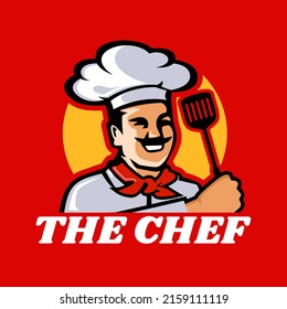 Küchenchef im Hut. Kochen, Restaurantkonzept, Vektorgrafik
