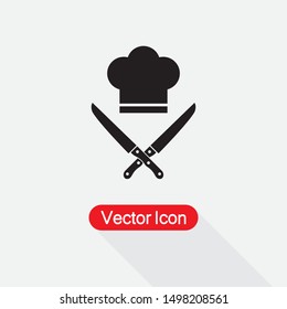 Der Chefhut und die gekreuzten Knifes Symbol Vektorgrafik EPS10