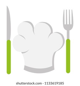 chef hat with cutleries