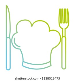 chef hat with cutleries