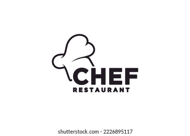 Chef Hat  for Delicious Restaurant Food Bar Bakery logo design