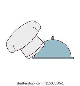 Chef hat and dish dome