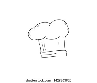 Chef hat doodle hand drawing vector