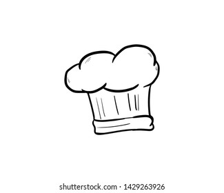 Chef hat doodle hand drawing vector