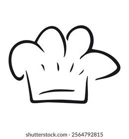 Chef Hat Doodle Icon, line hand drawn cooking symbol vector design. Great for mobile app, web design, etc