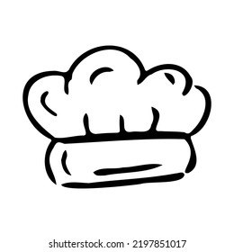 Chef Hat Doodle Icon, Uniform Caps For Kitchen Staff