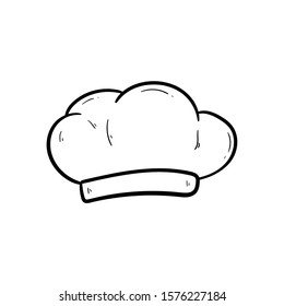 chef hat doodle icon vector hand drawing 